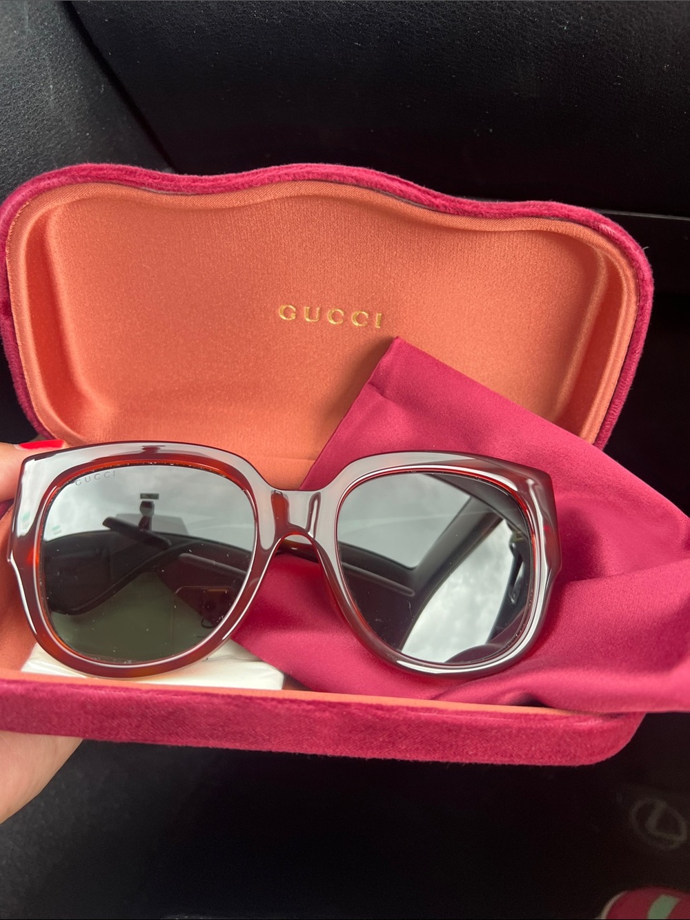 Gucci Women's Dark Tortoise Square Sunglasses - Brown